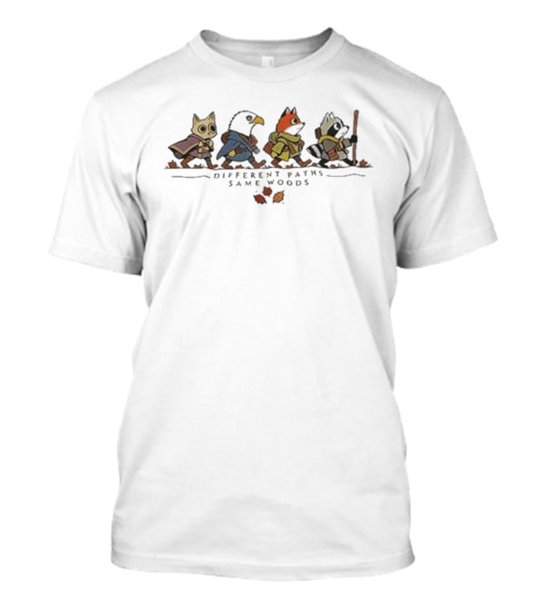 Different Paths Same Woods Root Game Walking Animals T-Shirt