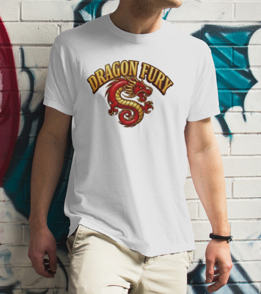 Dragon Fury Red Gold Chinese Dragon T-Shirt