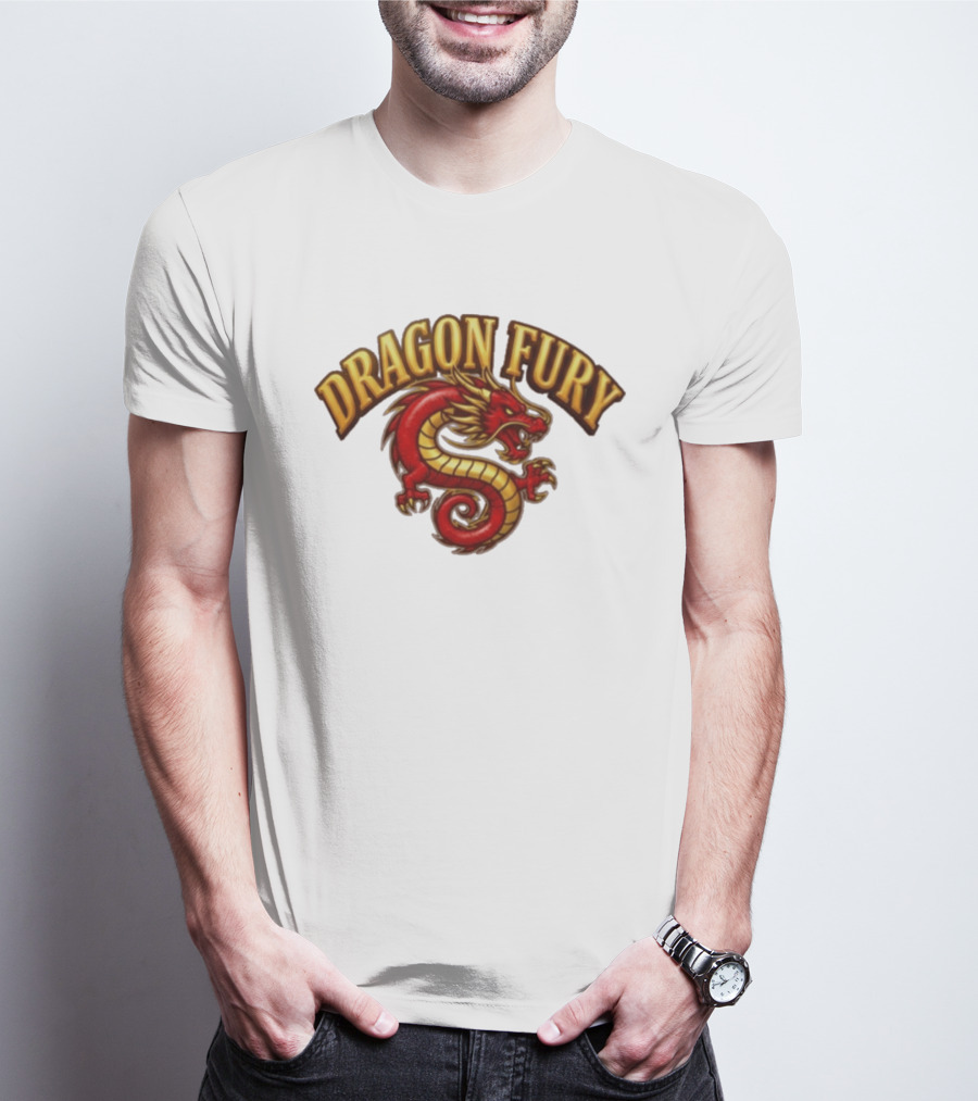 Dragon Fury Red Gold Chinese Dragon T-Shirt