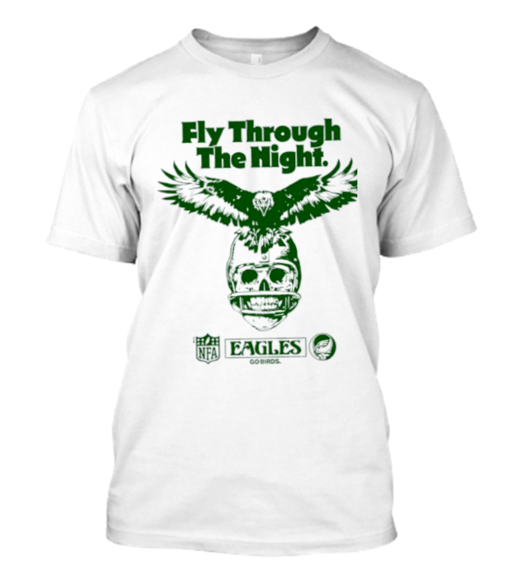 Philadelphia Eagles Fly Through The Night Grateful Dead Football Collaboration T-Shirt