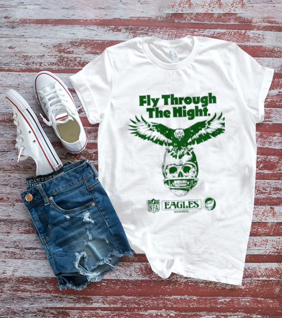 Philadelphia Eagles Fly Through The Night Grateful Dead Football Collaboration T-Shirt