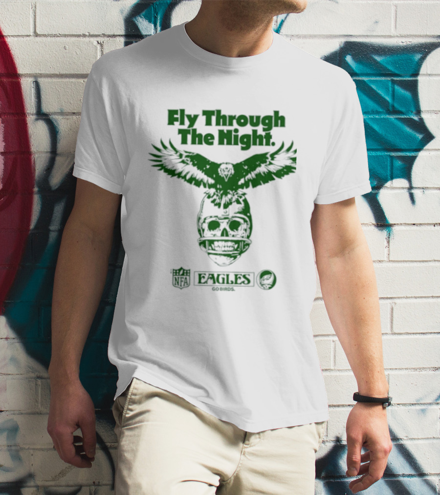Philadelphia Eagles Fly Through The Night Grateful Dead Football Collaboration T-Shirt