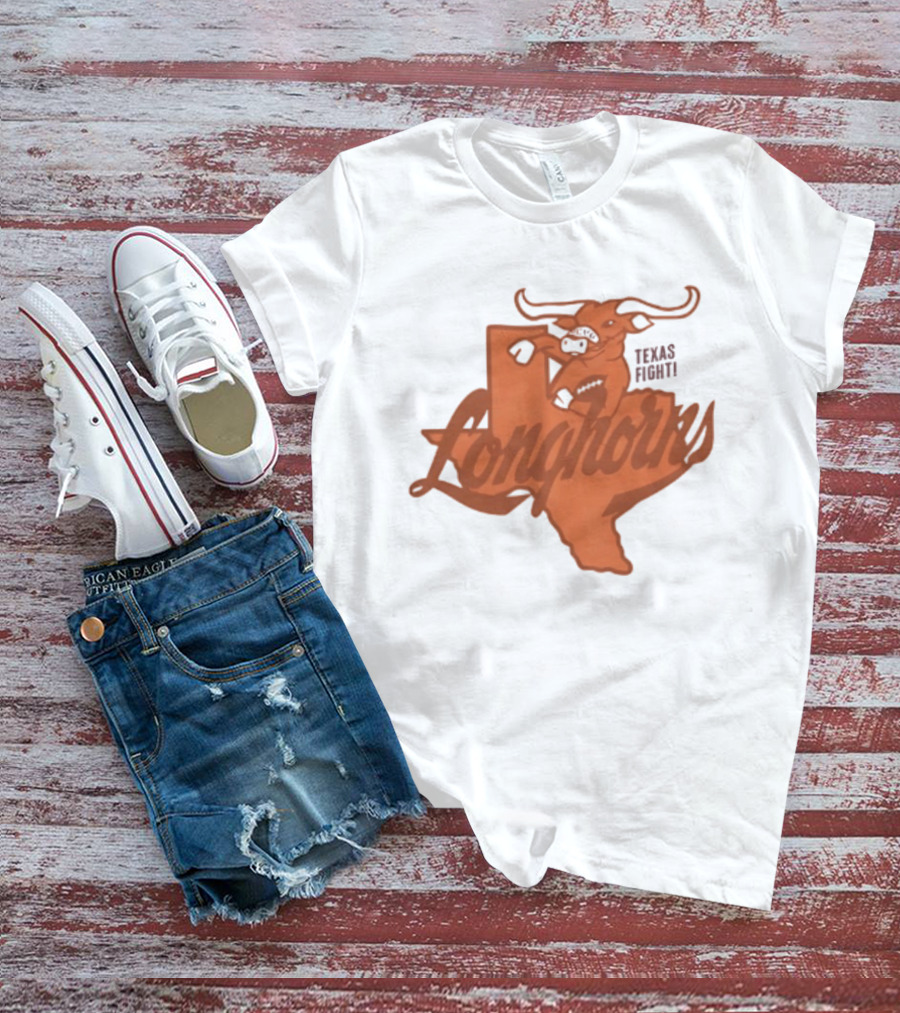 Texas Longhorns Football Texas Fight Map Longhorns T-Shirt