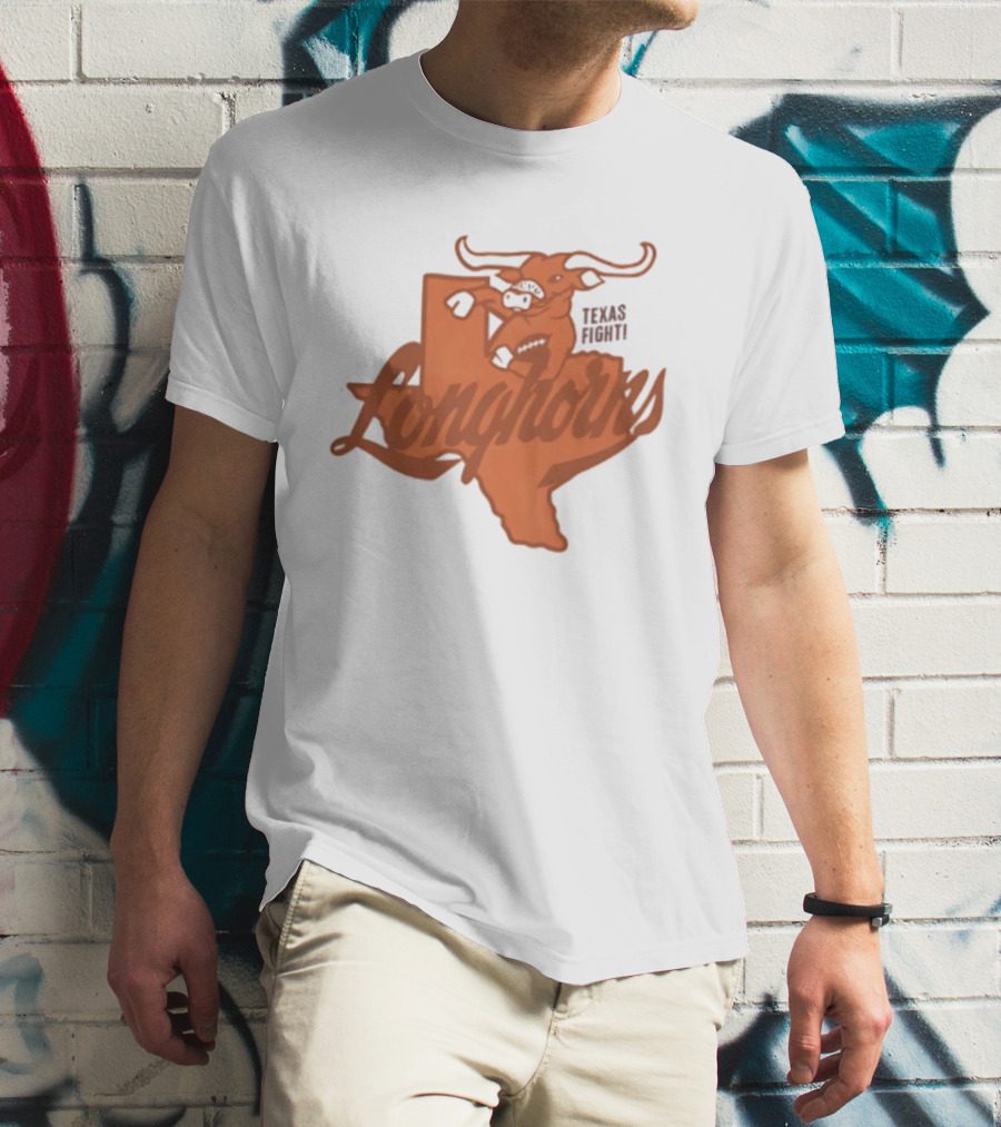 Texas Longhorns Football Texas Fight Map Longhorns T-Shirt