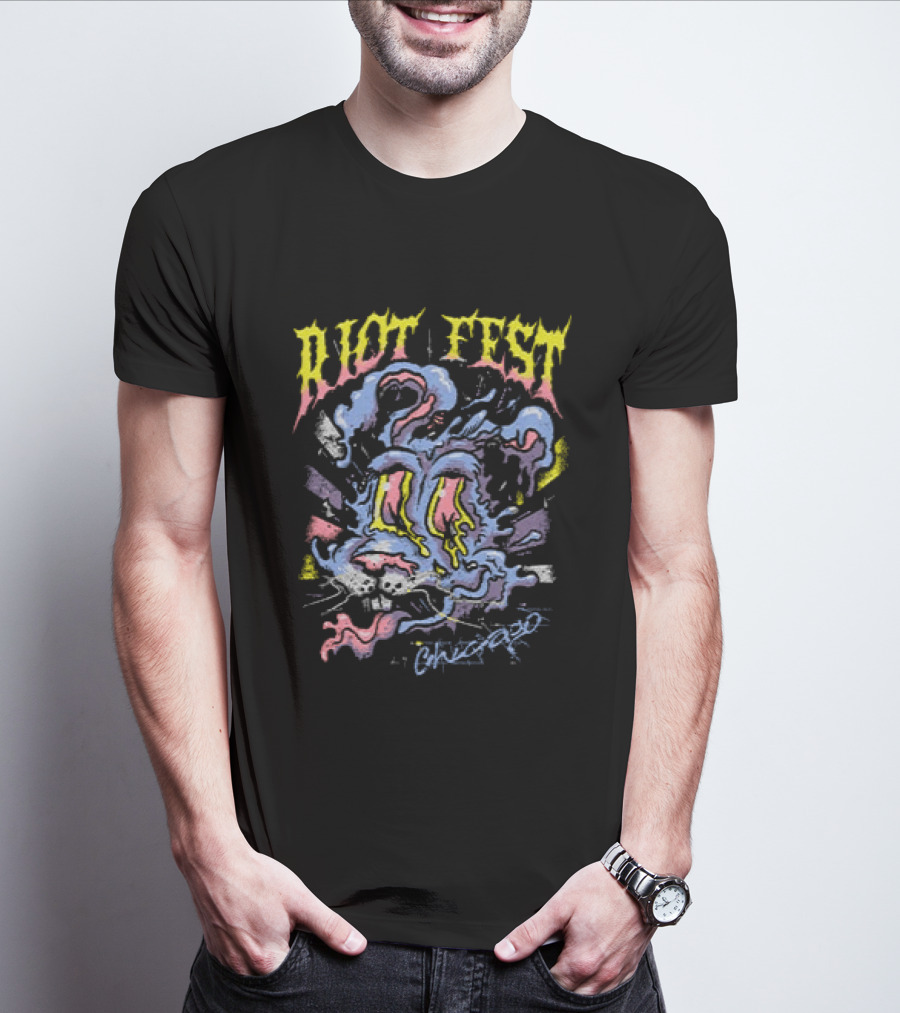 Riot Fest 2026 Chicago Douglass Park Psychedelic Bunny September 18 20 Lineup T-Shirt