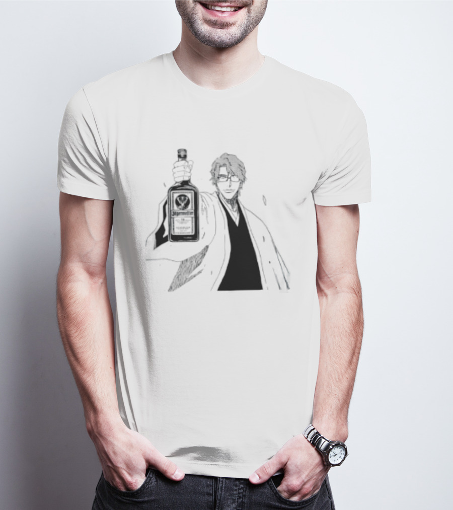 Jagermeister Aizen Sosuke Bleach Anime Collaboration T-Shirt