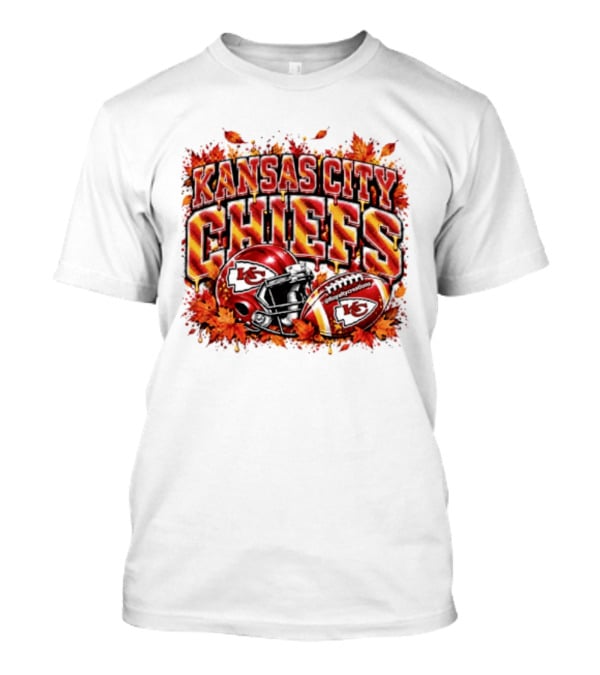 Kansas City Chiefs Football Helmet Autumn Leaves 2026 T-Shirt