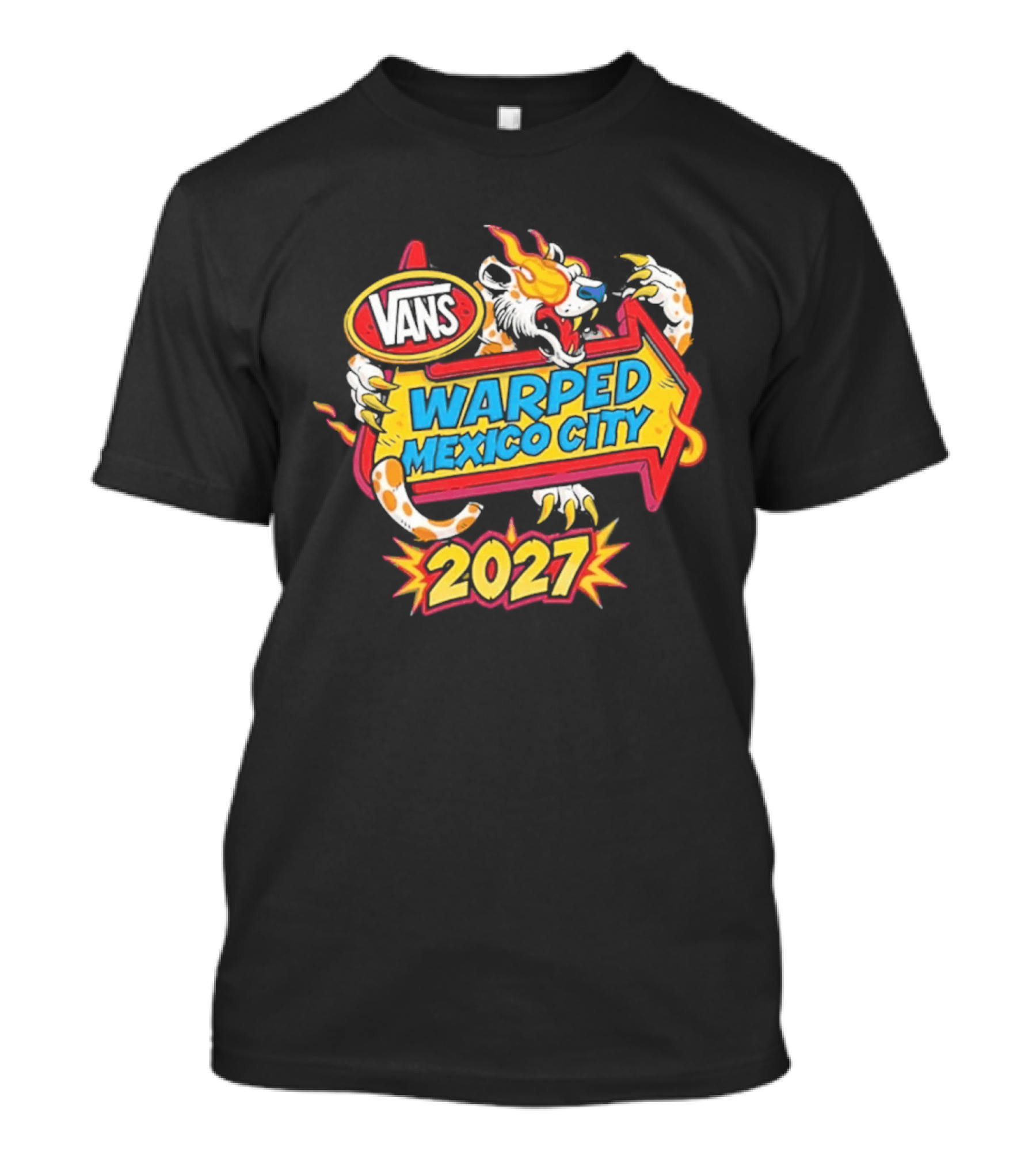 Vans Warped Mexico City 2027 Dragon Flame Arrow Event T-Shirt