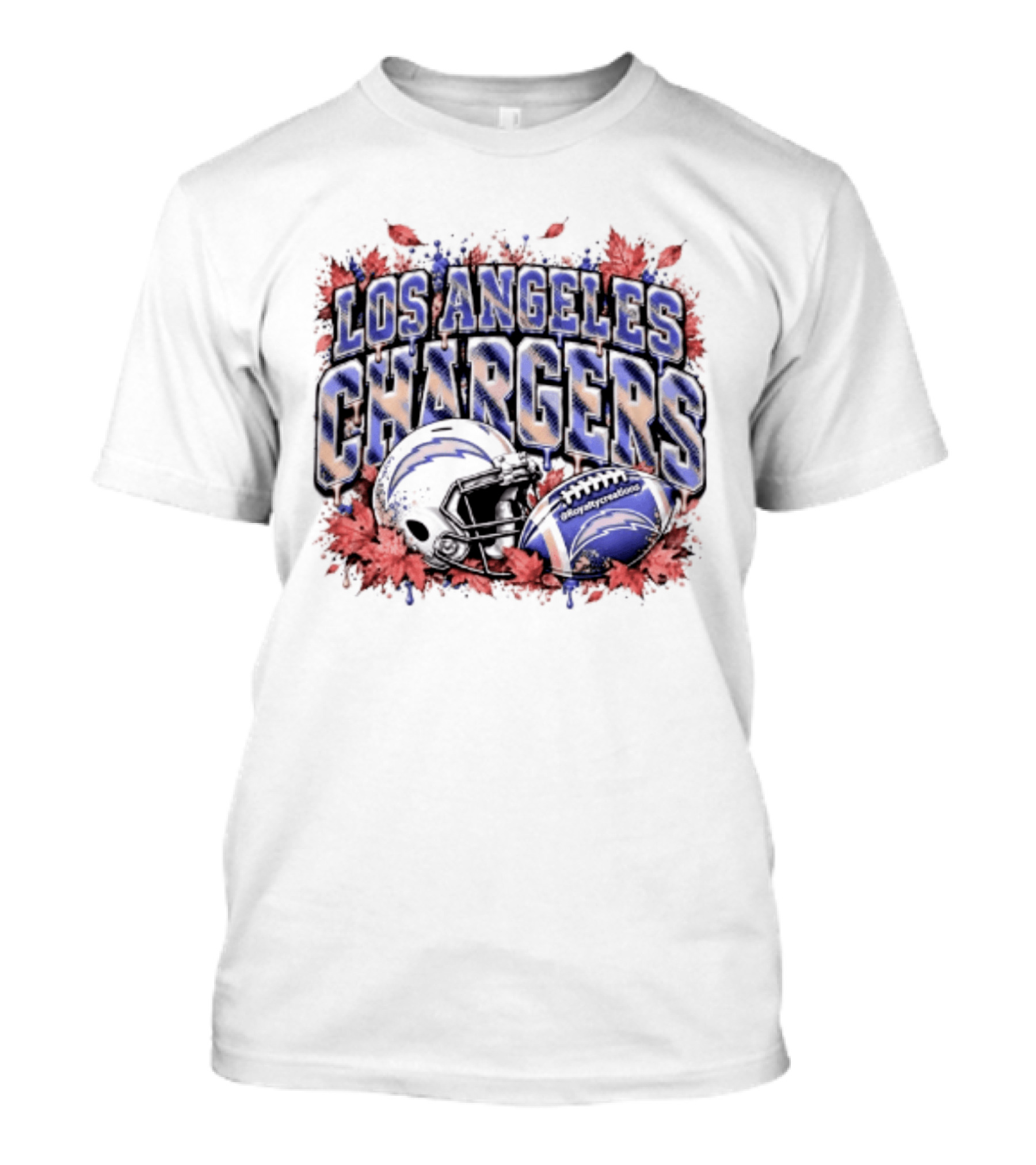 Los Angeles Chargers Football Helmet Autumn Leaves 2026 T-Shirt