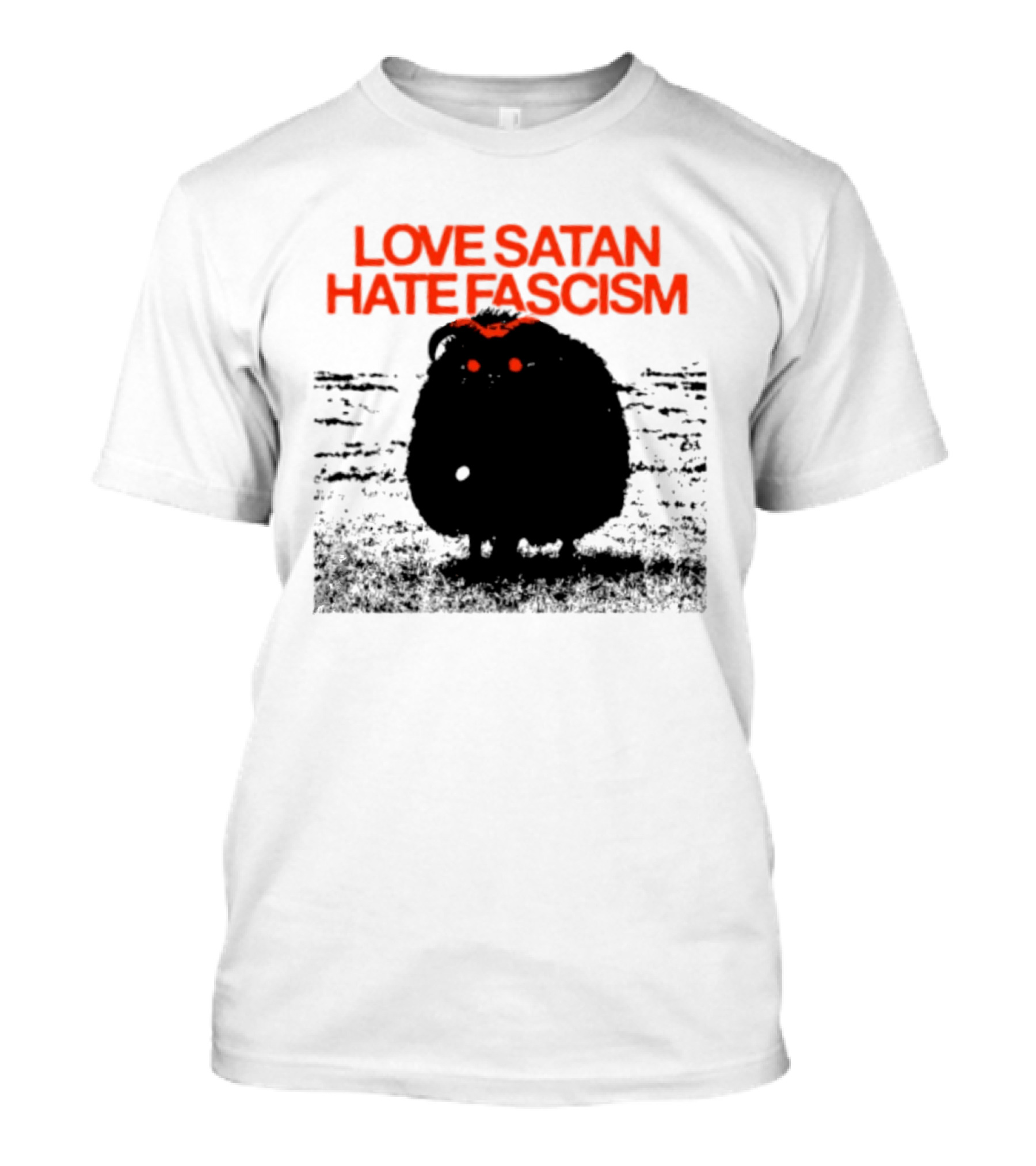 Love Satan Hate Fascism Cat Anti Fascist T-Shirt