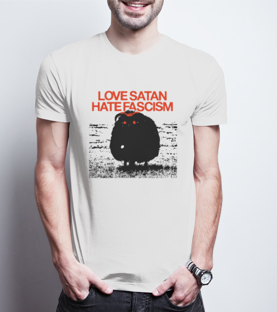 Love Satan Hate Fascism Cat Anti Fascist T-Shirt