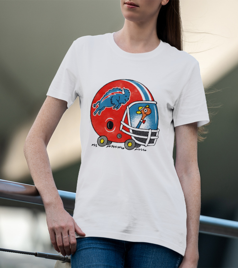 Lowly Worm Wearing Buffalo Bills Football Helmet With Buffalo T-Shirt