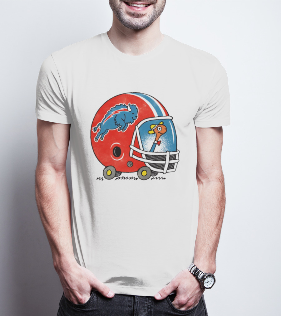 Lowly Worm Wearing Buffalo Bills Football Helmet With Buffalo T-Shirt