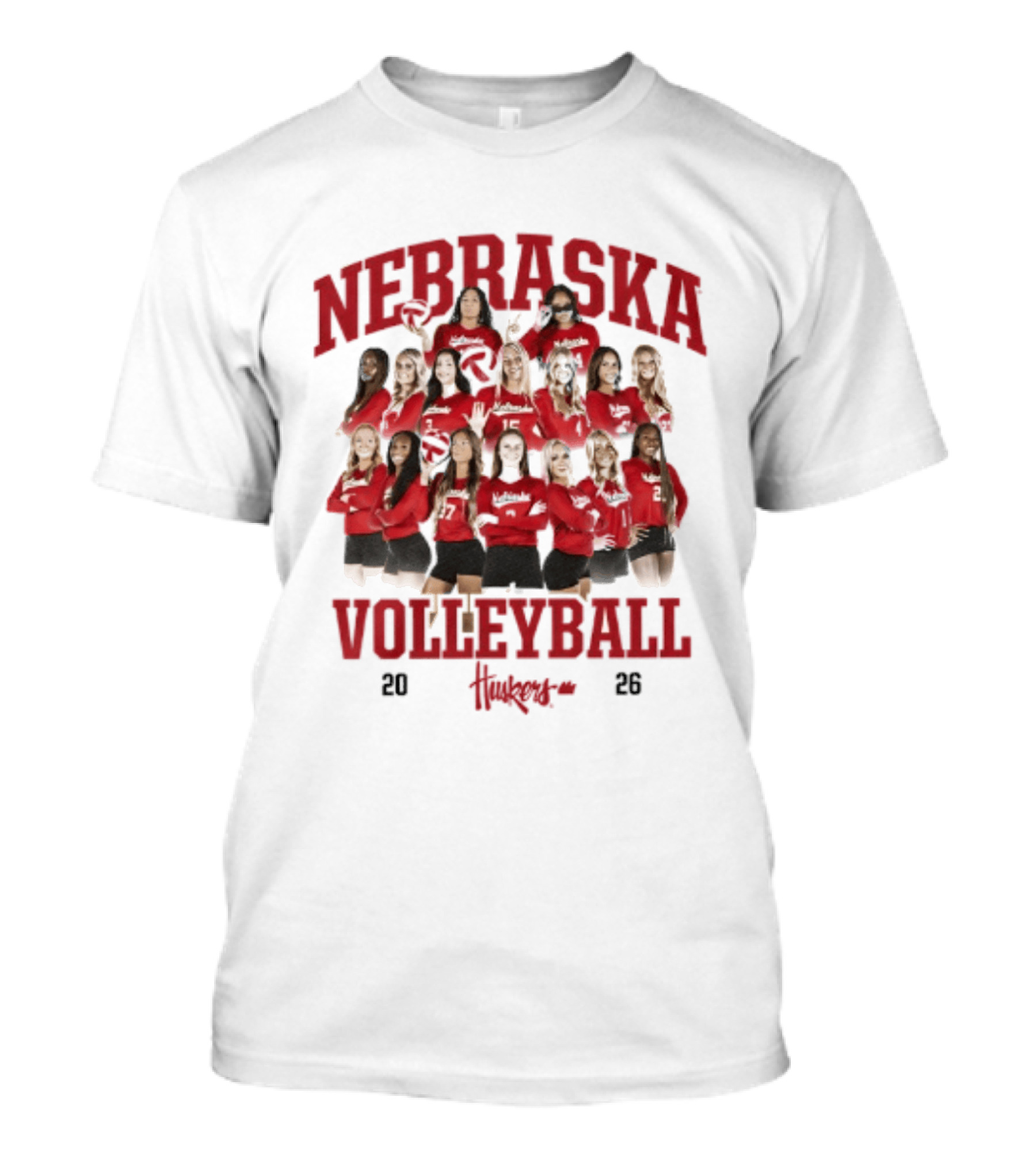 Nebraska Volleyball Women's Team 2026 Collage T-Shirt