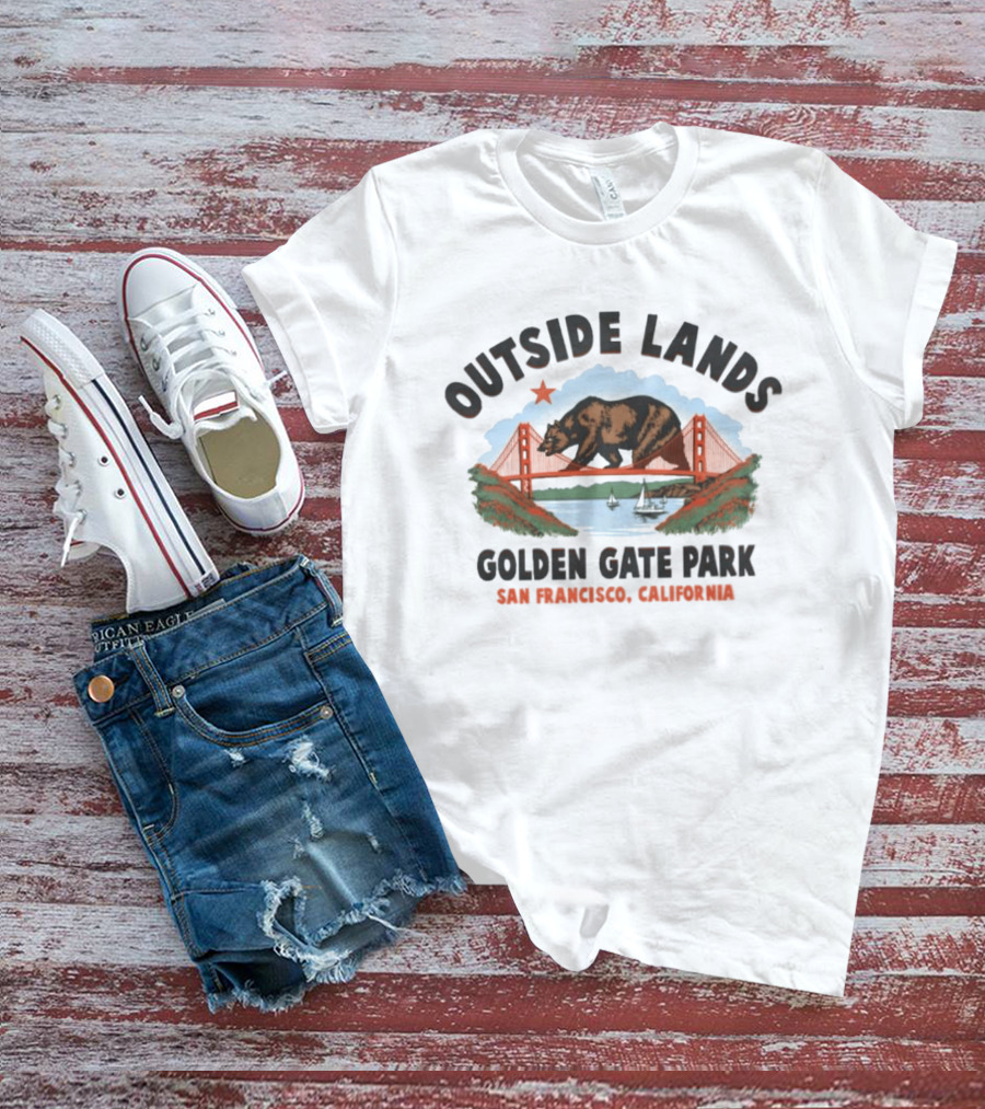 Golden Gate Park Outside Lands 2026 San Francisco California Bear Bridge T-Shirt