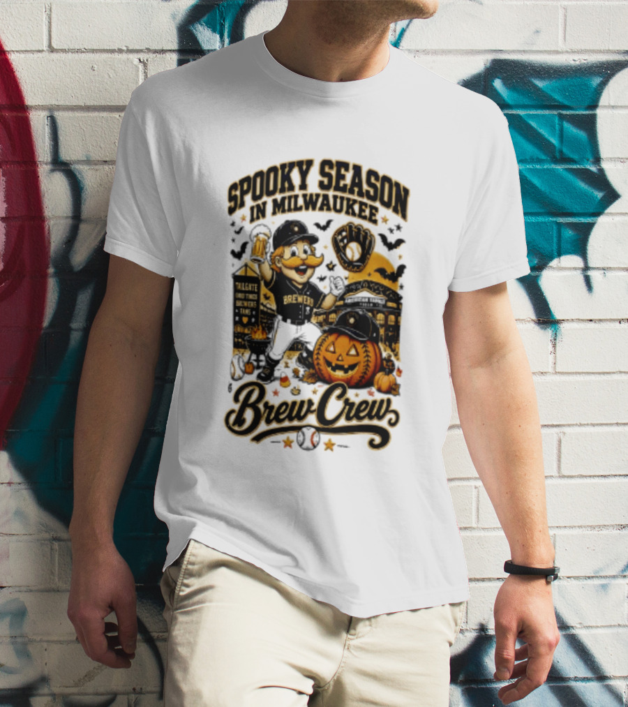 Spooky Season In Milwaukee Brewers Brew Crew Halloween 2026 T-Shirt