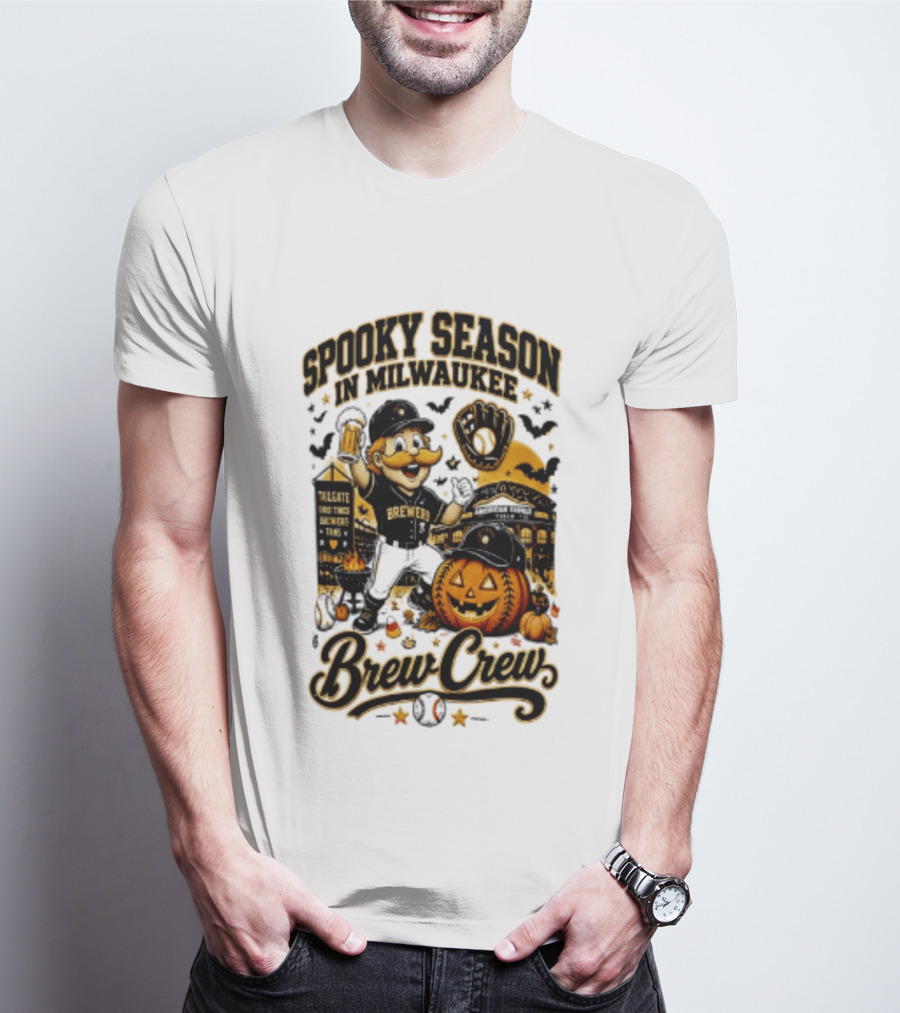 Spooky Season In Milwaukee Brewers Brew Crew Halloween 2026 T-Shirt