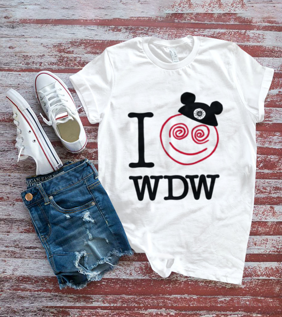 I Love WDW Lost Bros Store All The Time Disney Mickey Hat Smiley Face T-Shirt