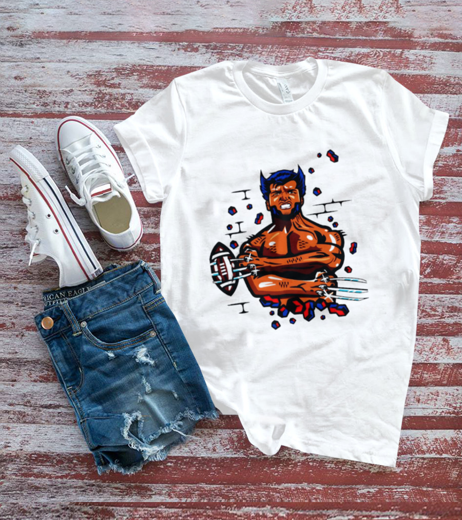 Marvel Wolverine Football Caricature Bold Comic T-Shirt