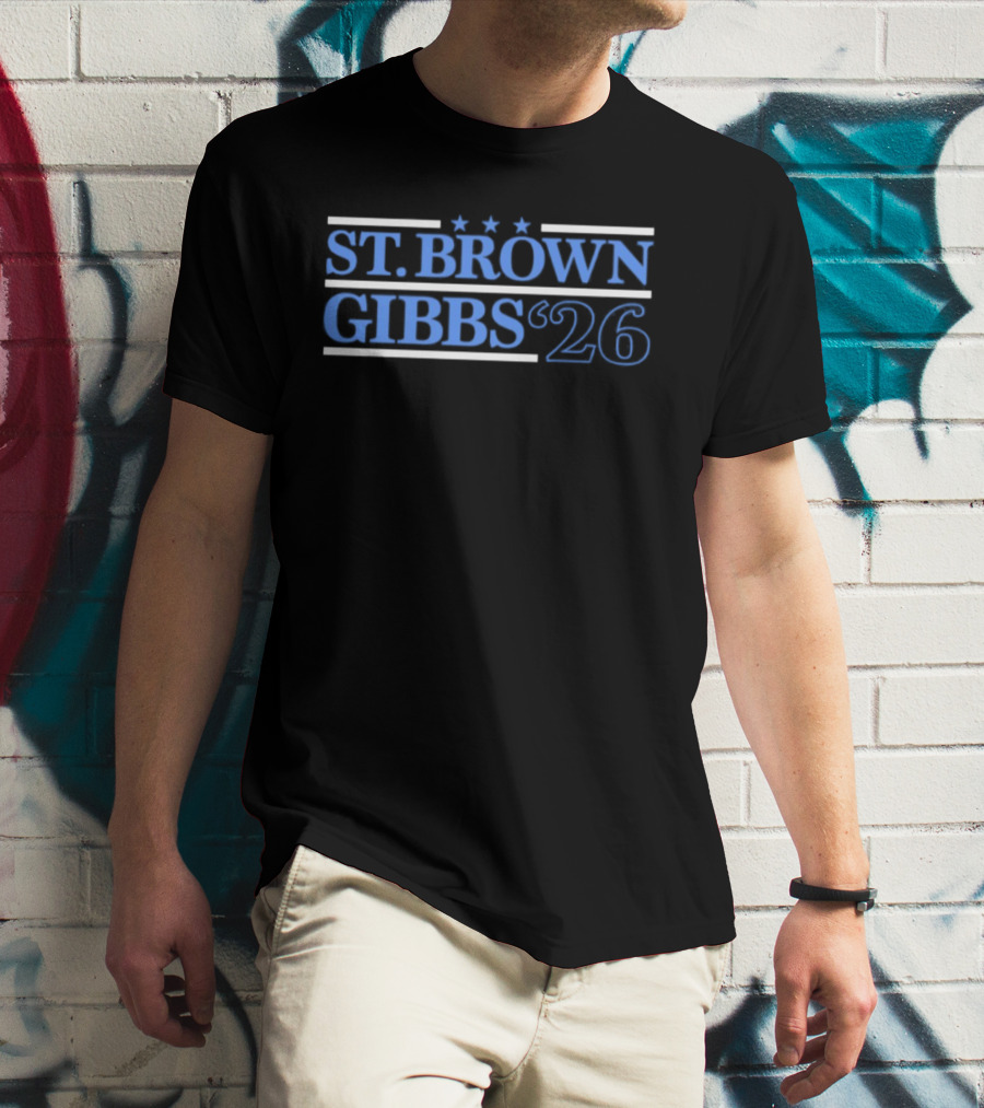 St. Brown Gibbs '26 Detroit Lions Football Campaign T-Shirt
