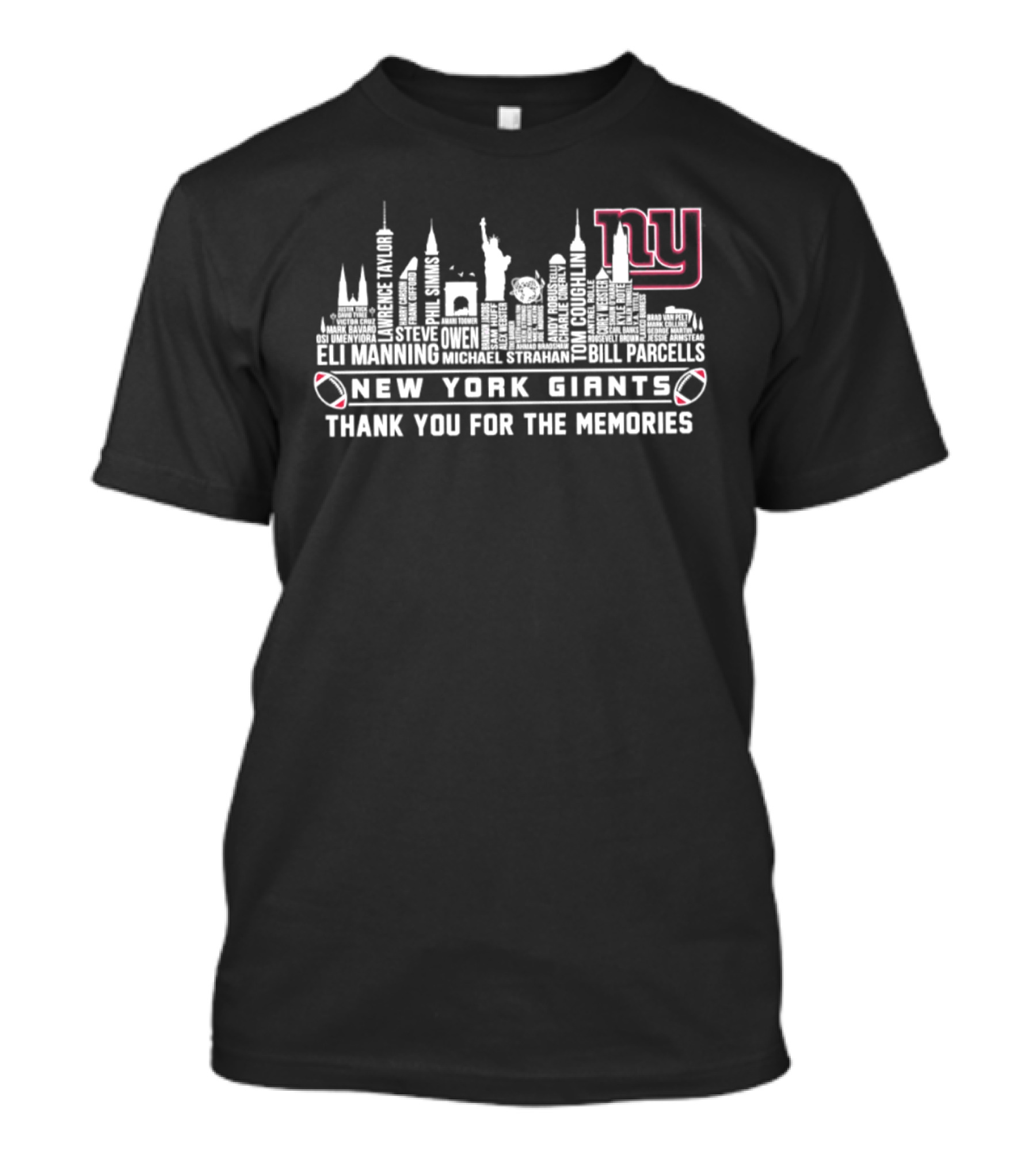 New York Giants Skyline Football Memories Appreciation T-Shirt
