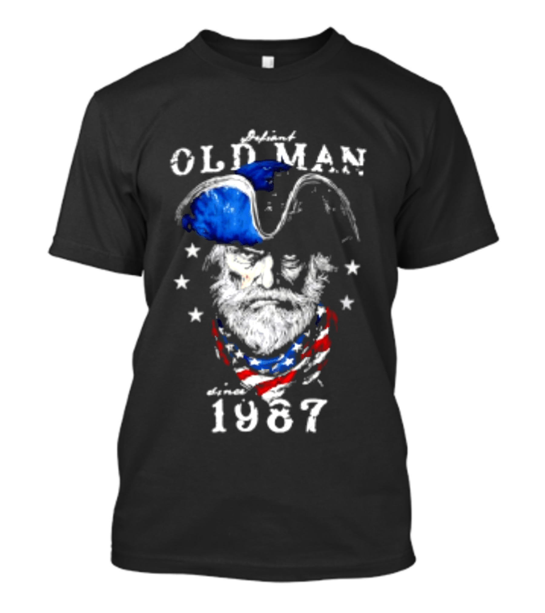Old Man 1987 Patriotic Eagle And Stars T-Shirt
