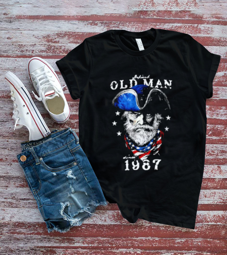Old Man 1987 Patriotic Eagle And Stars T-Shirt