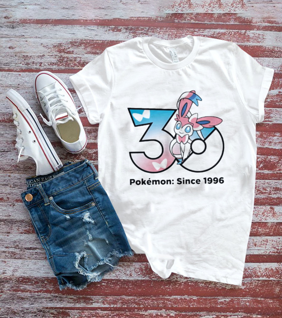 Sylveon Pokémon 30 Years Anniversary Since 1996 Celebration T-Shirt