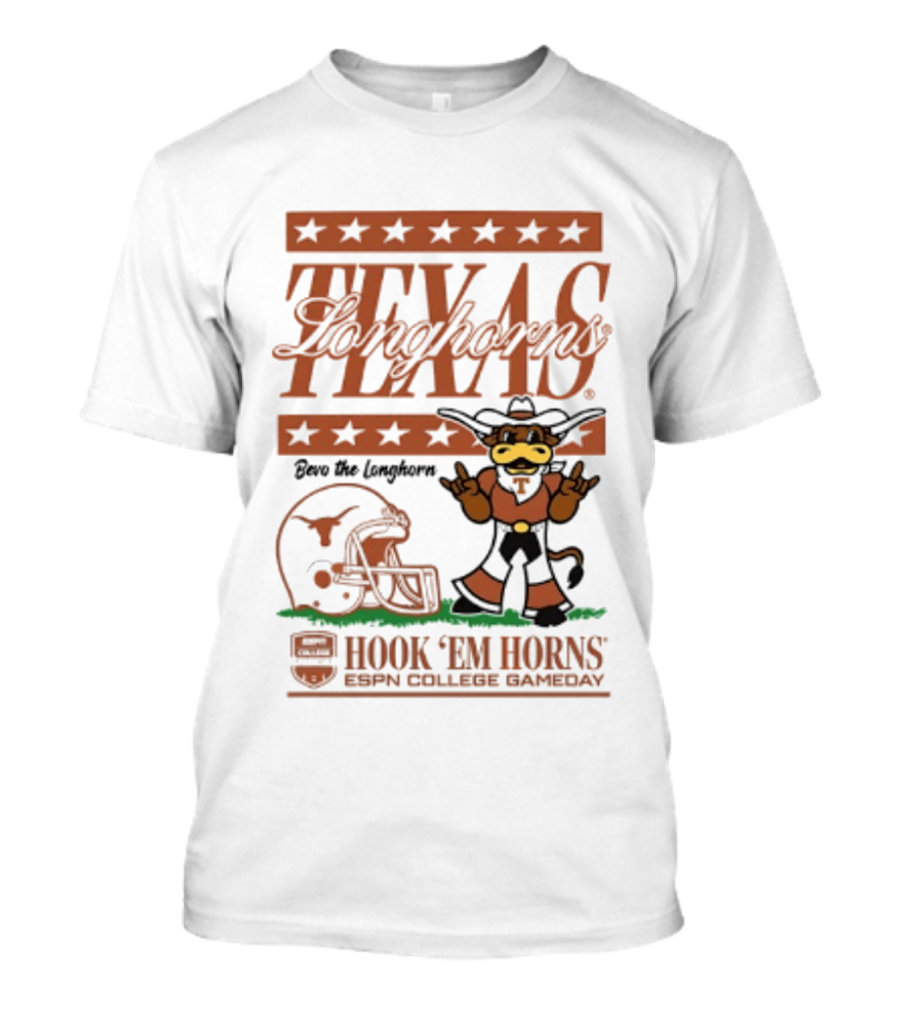 Texas Longhorns Bevo The Longhorn Hook 'Em Horns ESPN College Gameday 2026 T-Shirt