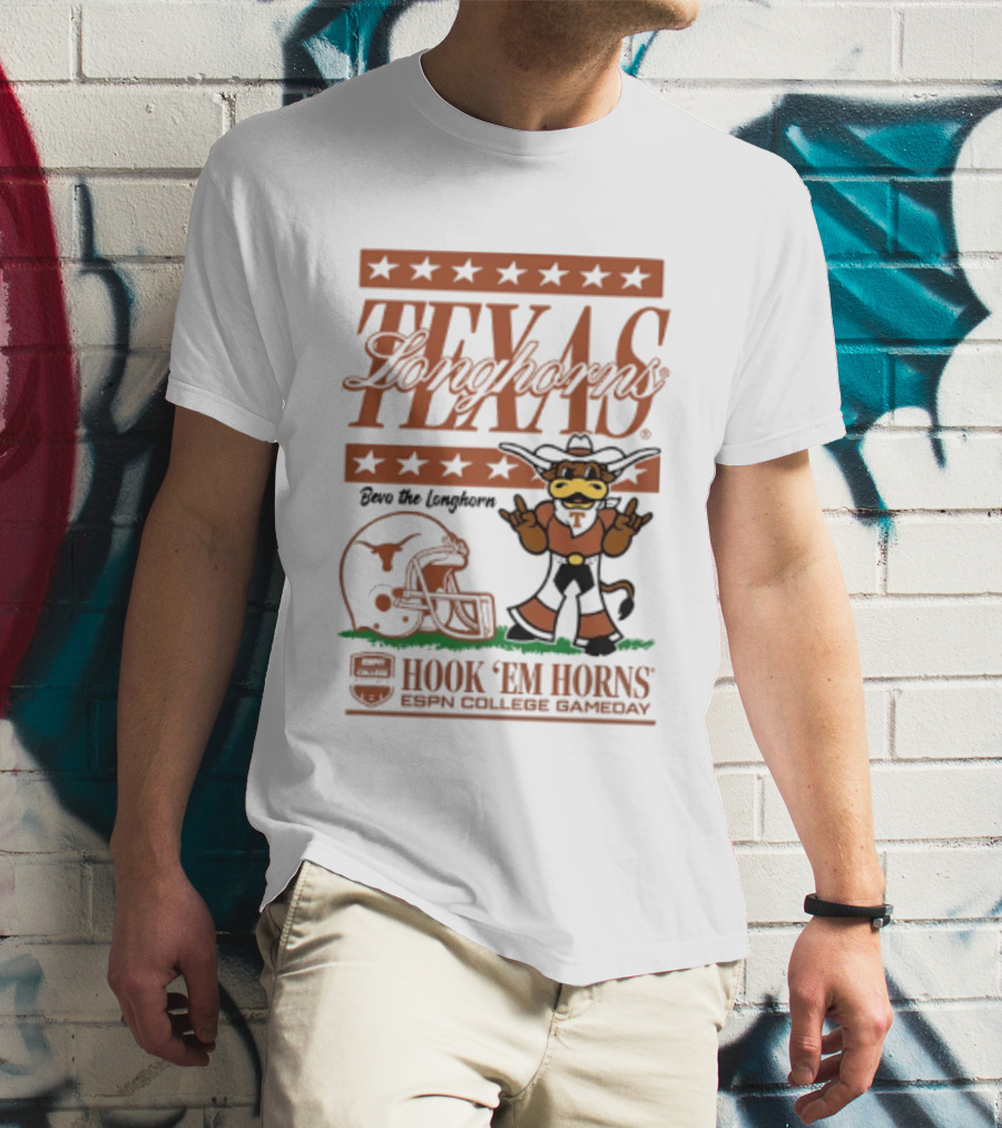 Texas Longhorns Bevo The Longhorn Hook 'Em Horns ESPN College Gameday 2026 T-Shirt