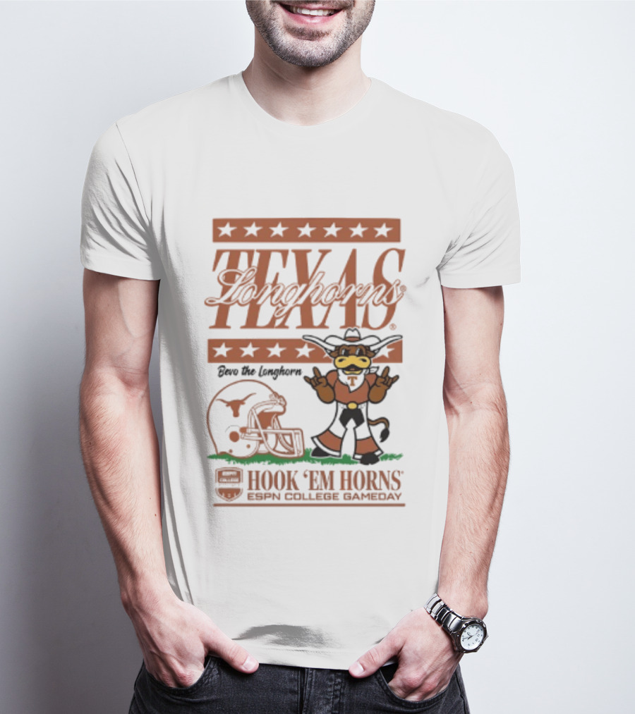 Texas Longhorns Bevo The Longhorn Hook 'Em Horns ESPN College Gameday 2026 T-Shirt
