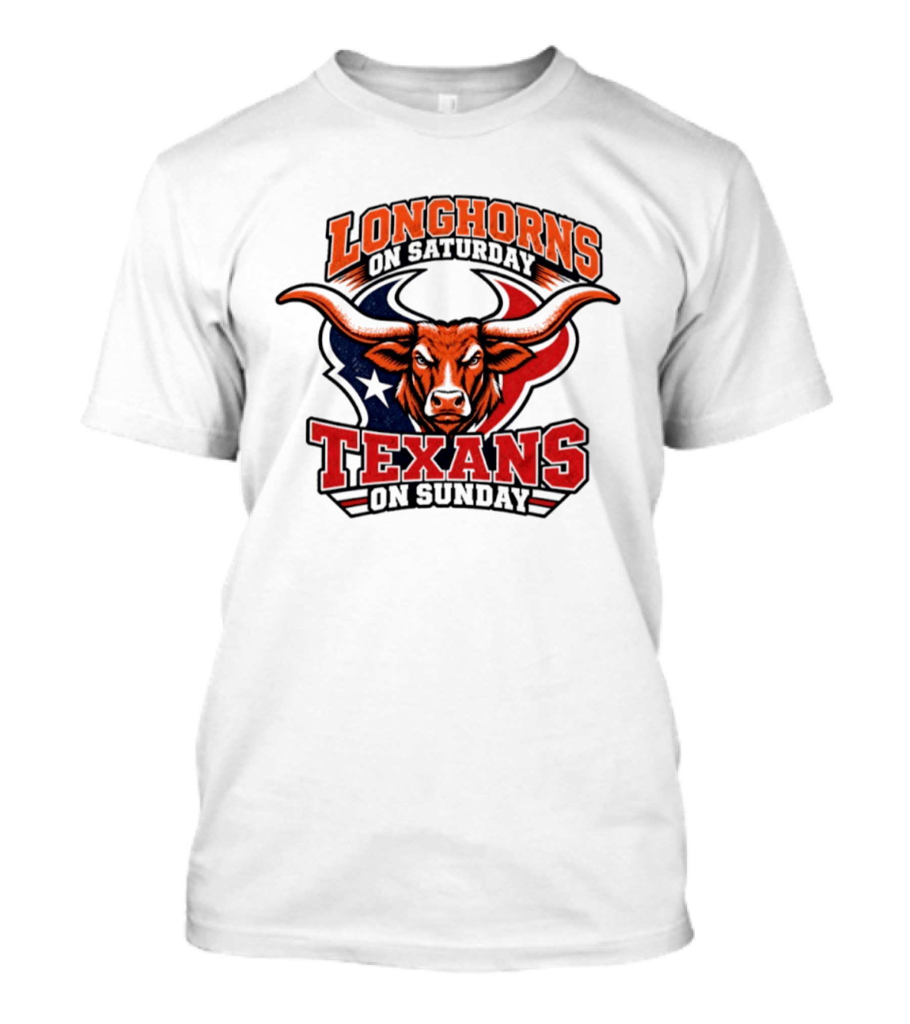 Longhorns On Saturday Texans On Sunday Football Fans T-Shirt