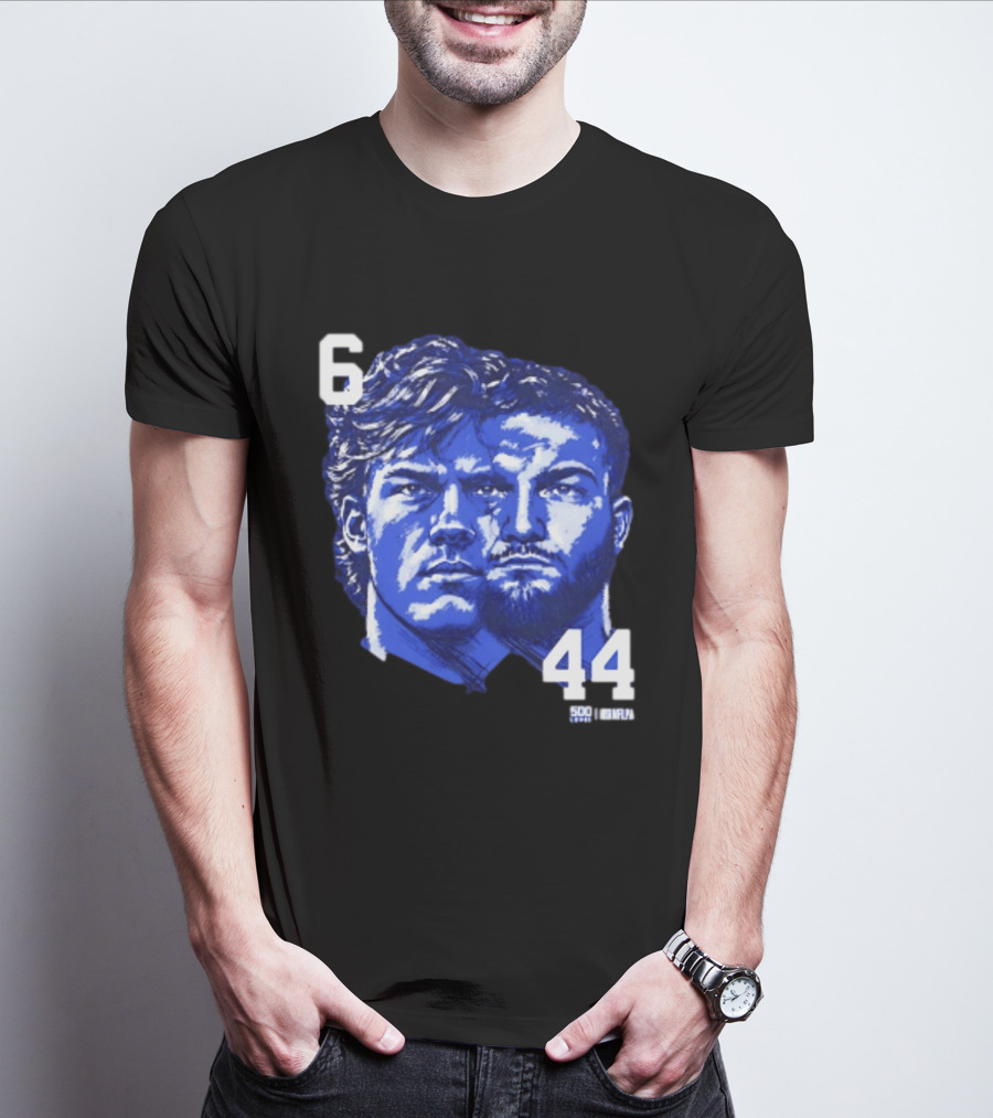 Jaxson Dart Cam Skattebo 6 44 New York Giants Face Morph Sports Fan T-Shirt