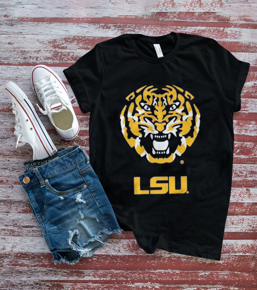 LSU Tigers Fierce Tiger Head T-Shirt
