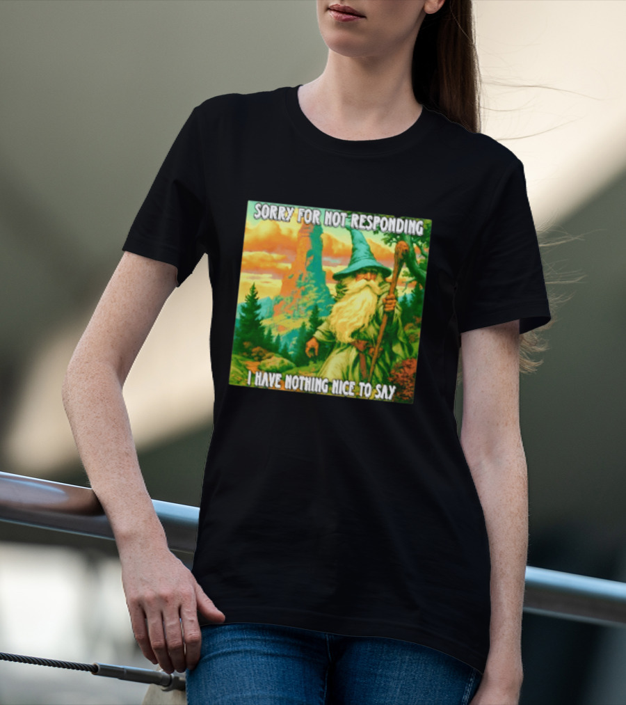 Sorry For Not Responding I Have Nothing Nice To Say Wizard Scene T-Shirt