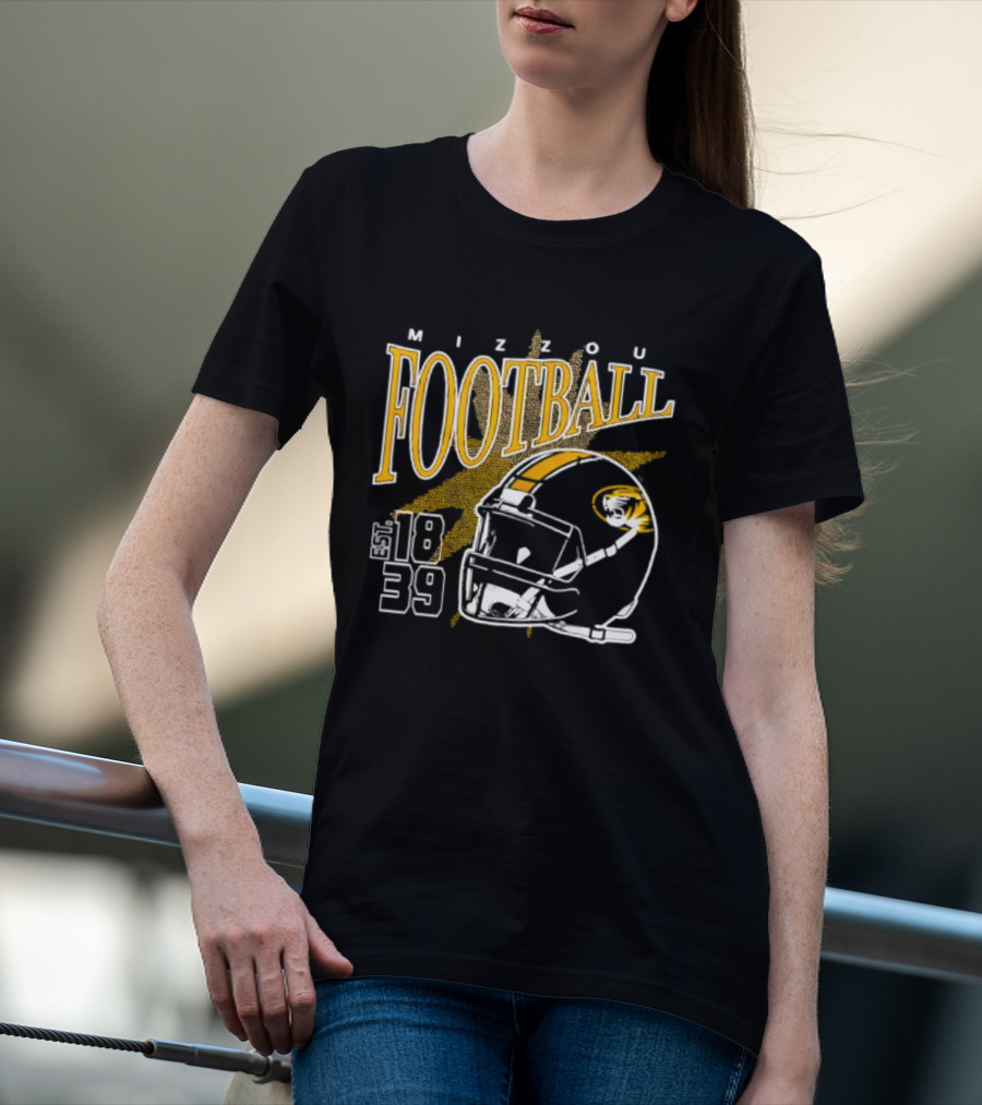 Mizzou Football 1839 Helmet Missouri Tigers NCAA T-Shirt