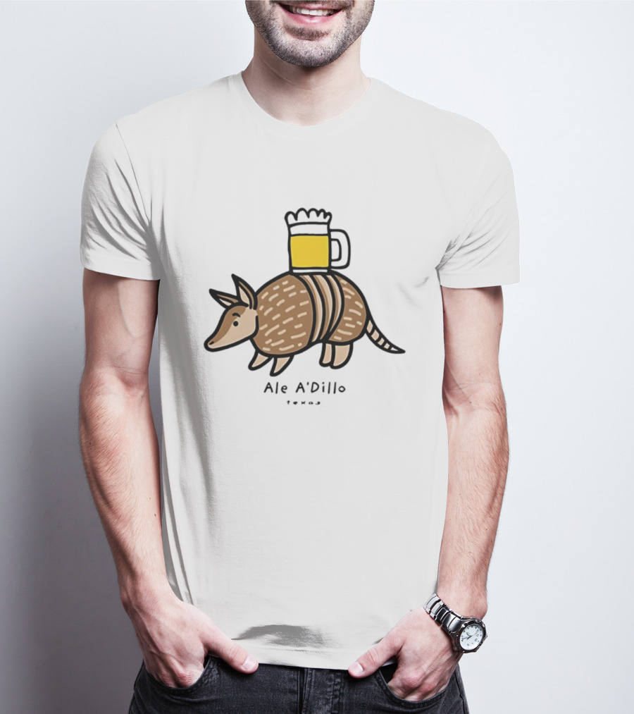 Ale A'Dillo Texas Armadillo With Beer T-Shirt