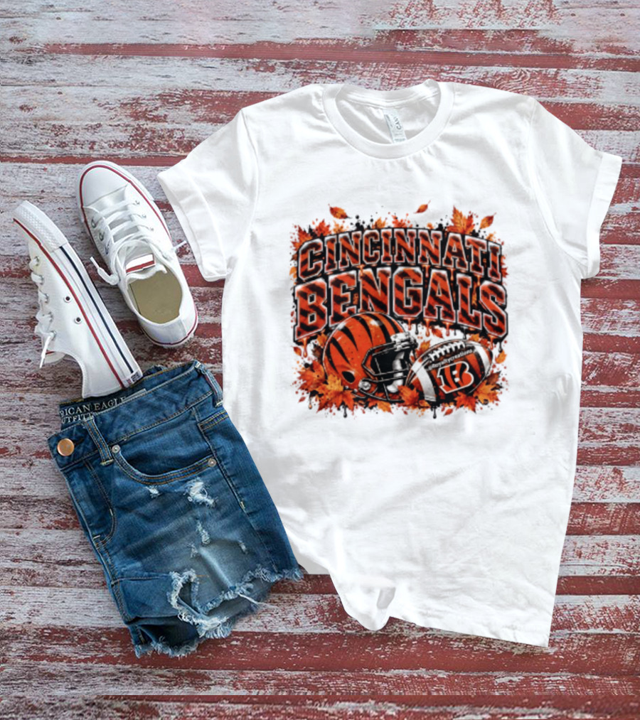Cincinnati Bengals Autumn Football Helmet Halloween 2026 T-Shirt