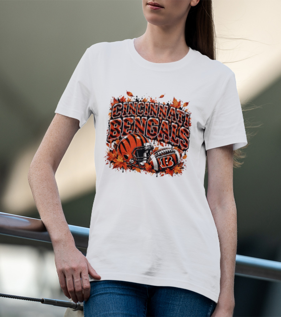 Cincinnati Bengals Autumn Football Helmet Halloween 2026 T-Shirt