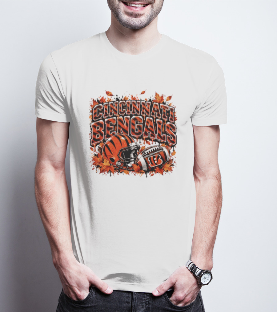Cincinnati Bengals Autumn Football Helmet Halloween 2026 T-Shirt