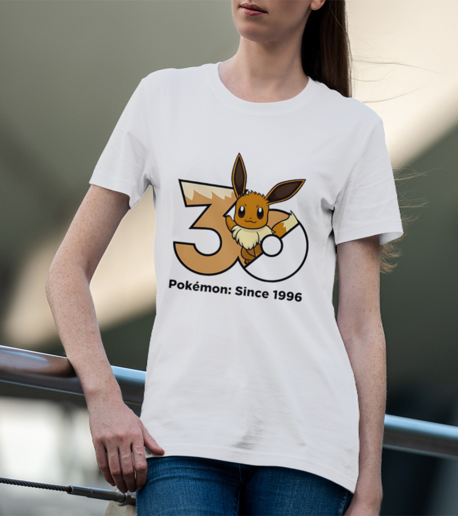Eevee Pokémon 30th Anniversary Since 1996 Celebration T-Shirt