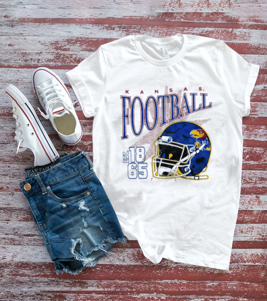Kansas Jayhawks Football Est 1865 Helmet T-Shirt