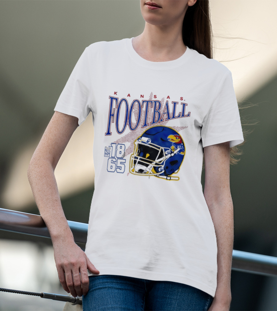 Kansas Jayhawks Football Est 1865 Helmet T-Shirt