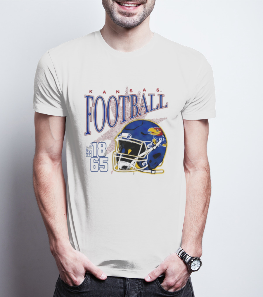 Kansas Jayhawks Football Est 1865 Helmet T-Shirt