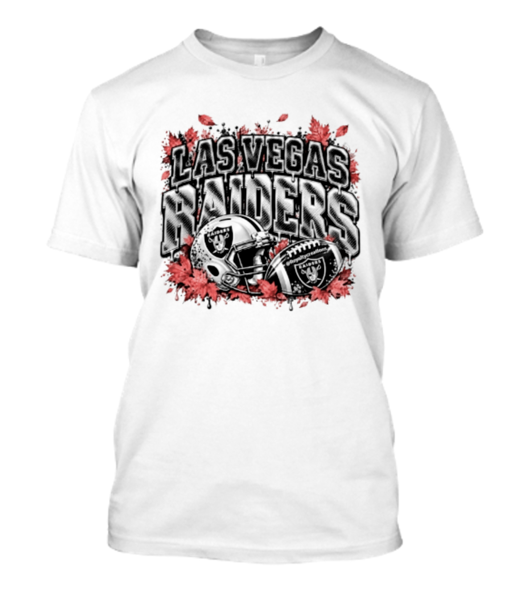 Las Vegas Raiders Football Helmet Blood Red Halloween 2026 T-Shirt