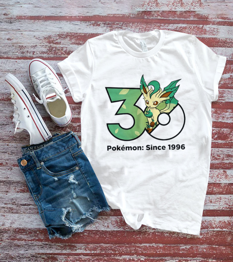 Leafeon Pokemon 30th Anniversary Since 1996 T-Shirt