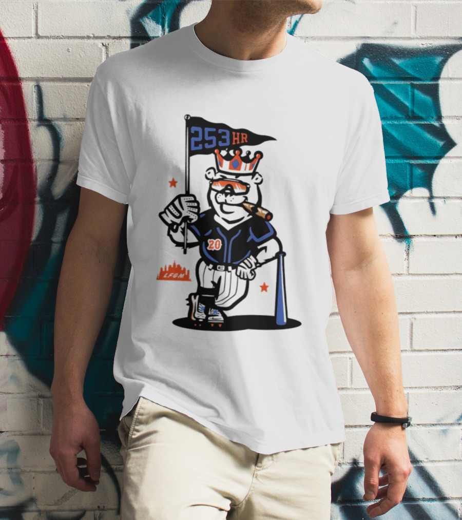 Pete Alonso New York Mets Polar Bear 253 HR Cigar King T-Shirt