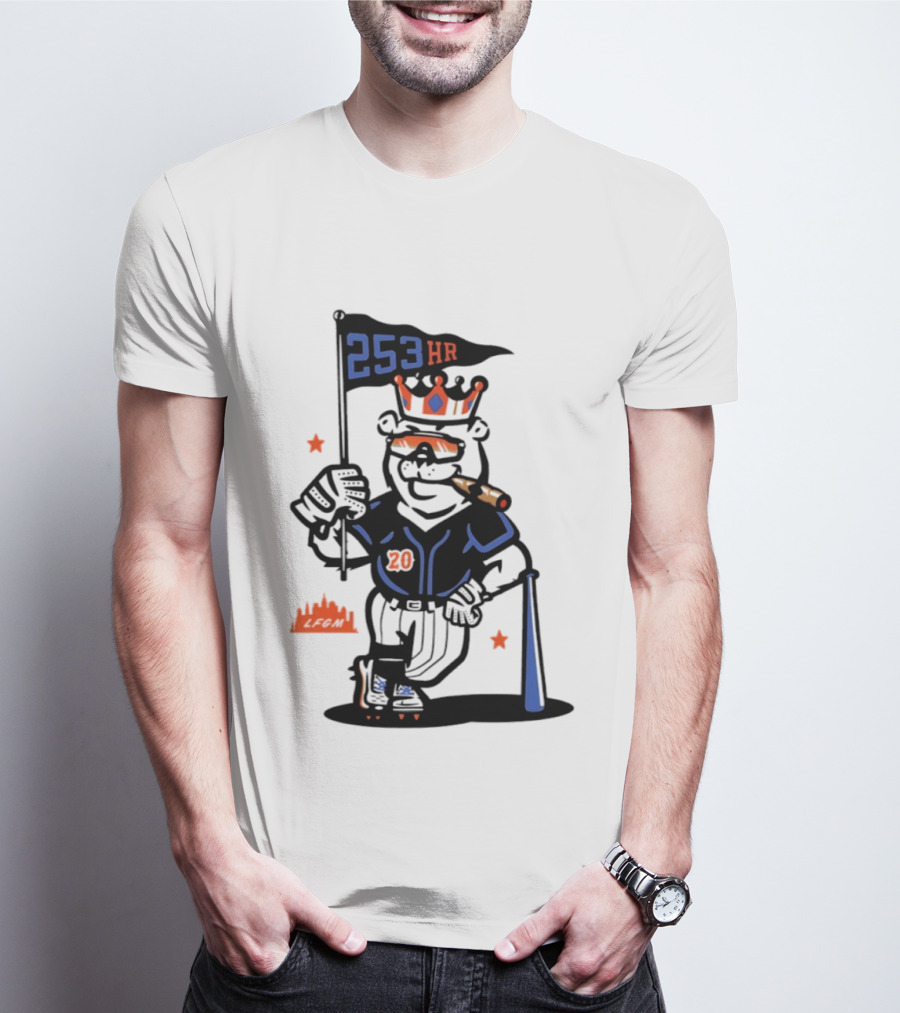 Pete Alonso New York Mets Polar Bear 253 HR Cigar King T-Shirt