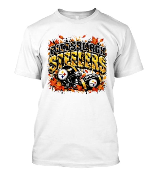 Pittsburgh Steelers Football Helmets Autumn Leaves Halloween 2026 T-Shirt