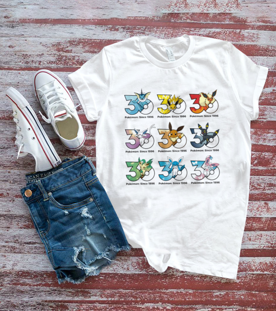 Pokemon Since 1996 Eevee Evolutions 30th Anniversary Collection T-Shirt